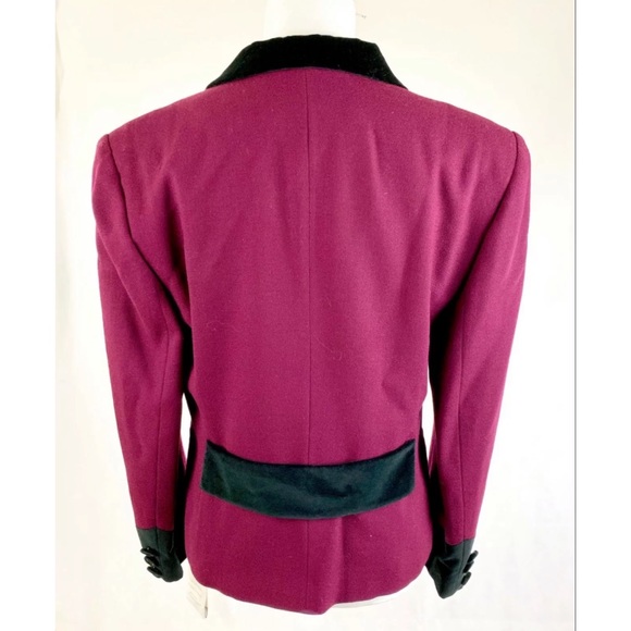 NWT JONES NEW YORK Velvet Trim Worsted Wool Blazer - Picture 3 of 4